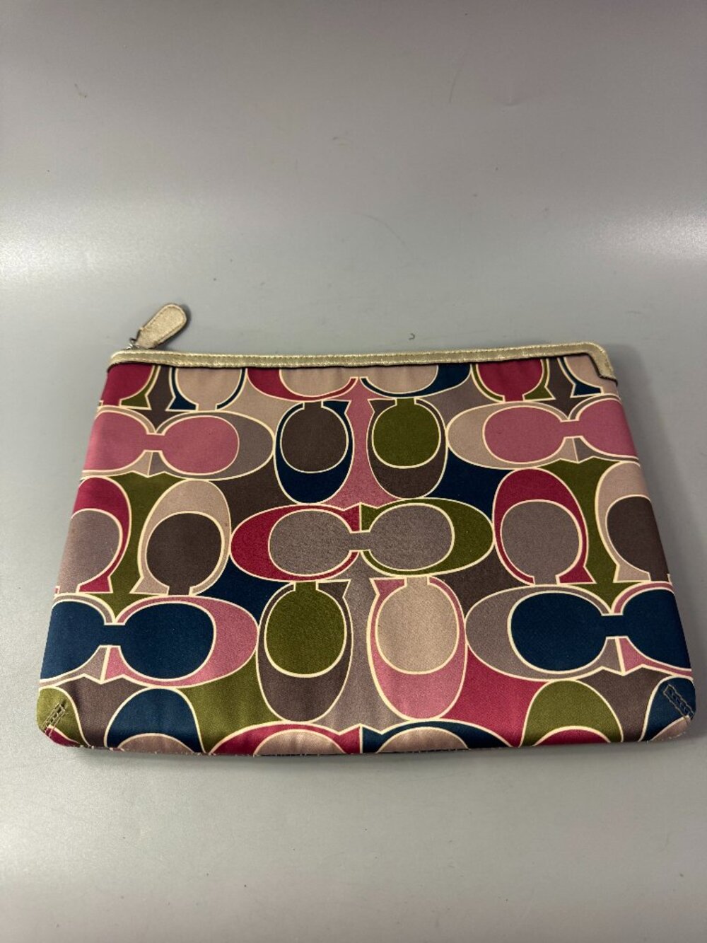 Coach Multicolor Signature Print Pouch - Pink, Navy, Olive, Brown
